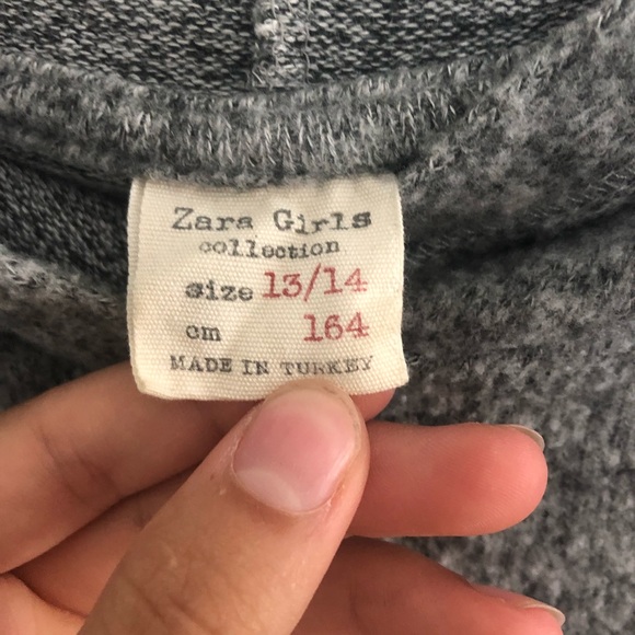 Grey Zara Sweater with hoodie and striped detail - Picture 4 of 4